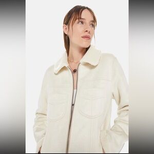MOTHER The Straight and Narrow Faux Shearling Jacket